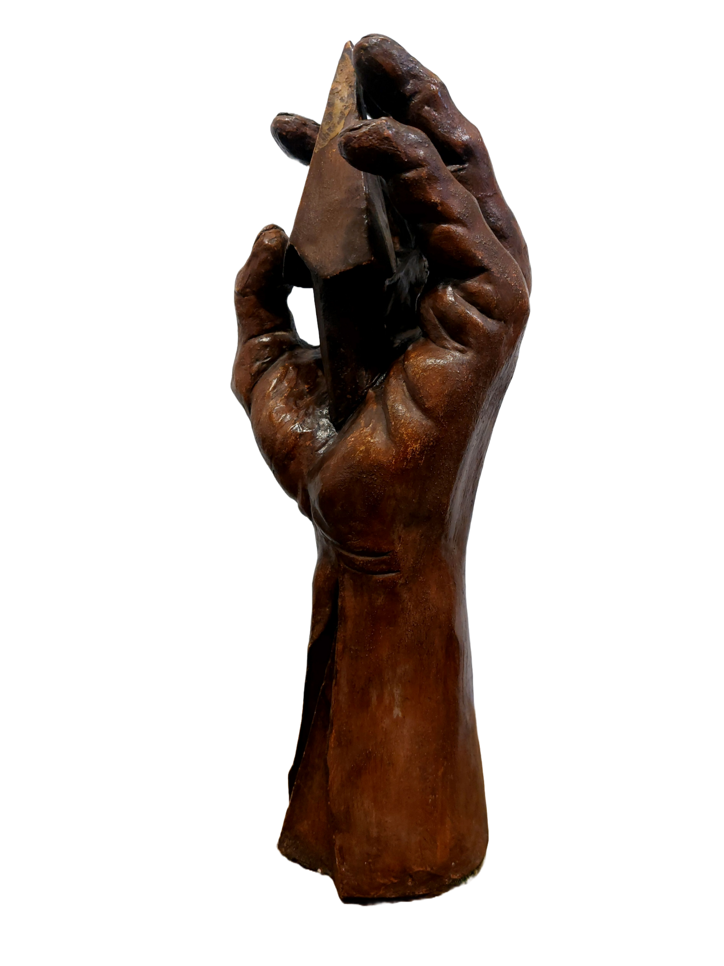 D. H. (Prancūzija) | Hand, Overturned Arrow | Bronze, brown patina, 40x40x12