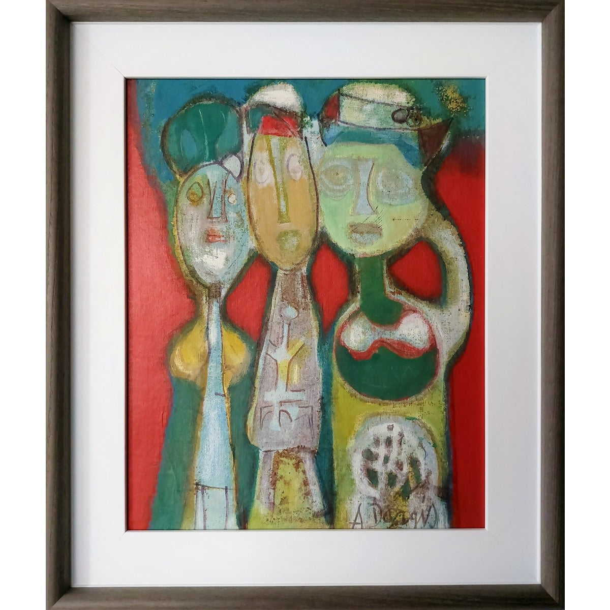 Alfonsas Dargis | 3 Figures | Oil on canvas, 38x30 (55x47)