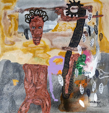 Load image into Gallery viewer, William Bakaïmo (Kamerūnas)&lt;br&gt;En chère et en os, 2021&lt;br&gt;Mišri technika, drobė, 80×80