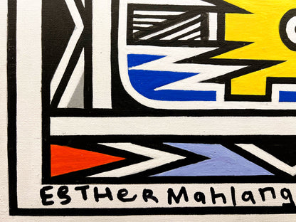 Esther Mahlangu (g. 1935, PAR) | Ndebele Pattern, 2019 | Akrilas, drobė, 30x45