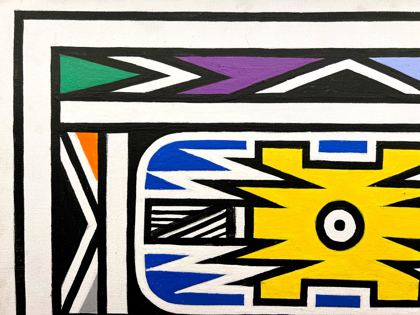 Esther Mahlangu (g. 1935, PAR) | Ndebele Pattern, 2019 | Akrilas, drobė, 30x45