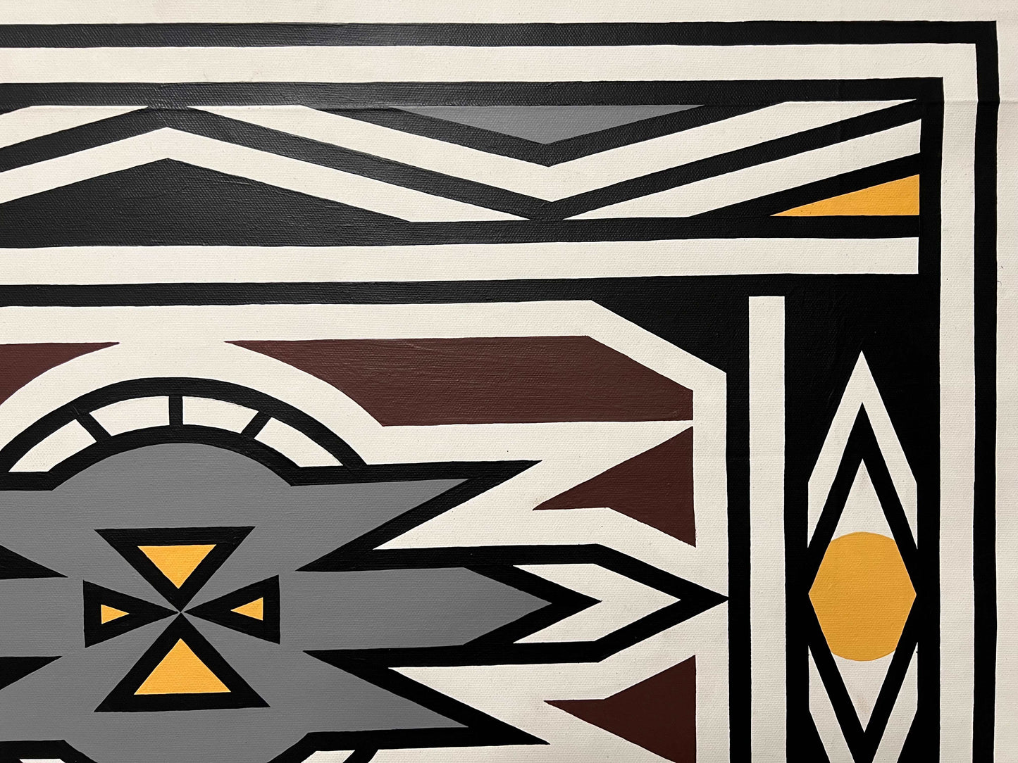 Esther Mahlangu (g. 1935, PAR) | Ndebele Pattern, 2014 | Akrilas, drobė, 62x87