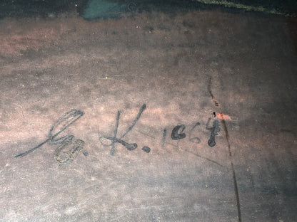 Eva Kubbos | Over the Rocks, 1964 |  Mixed media on board, 28.7x49.5 (35x56)