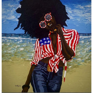 Daniel Gyekyi Gyan (Gana) | Brush Up Lady, 2023 | Drobė, akrilas, 152×152
