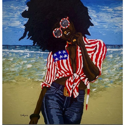 Daniel Gyekyi Gyan (Ghana) | Brush Up Lady, 2023 | Canvas, acrylic, 152×152