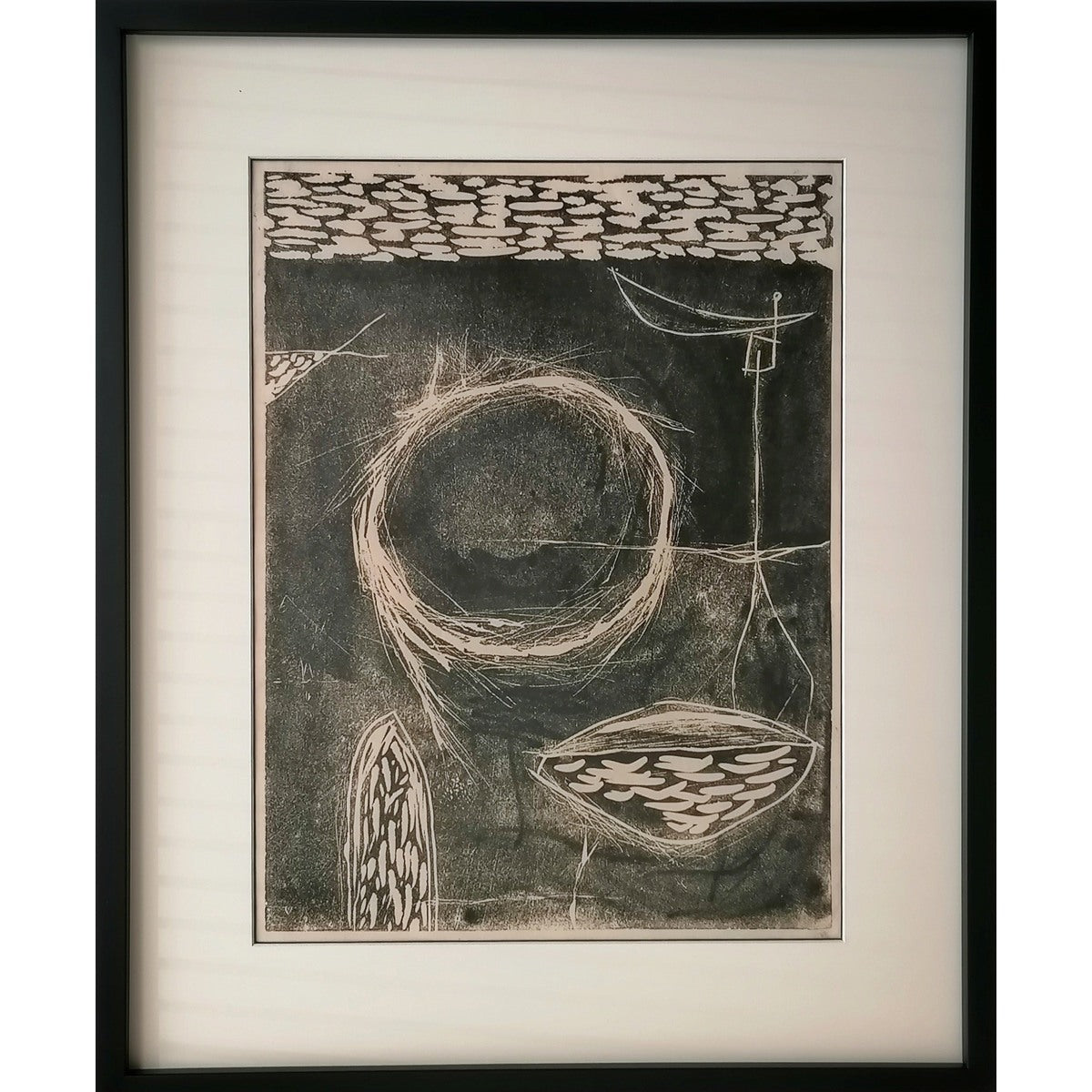 Henrikas Šalkauskas | Kompozicija | Popierius, linoraižinys, 47.5x36 (69x56)