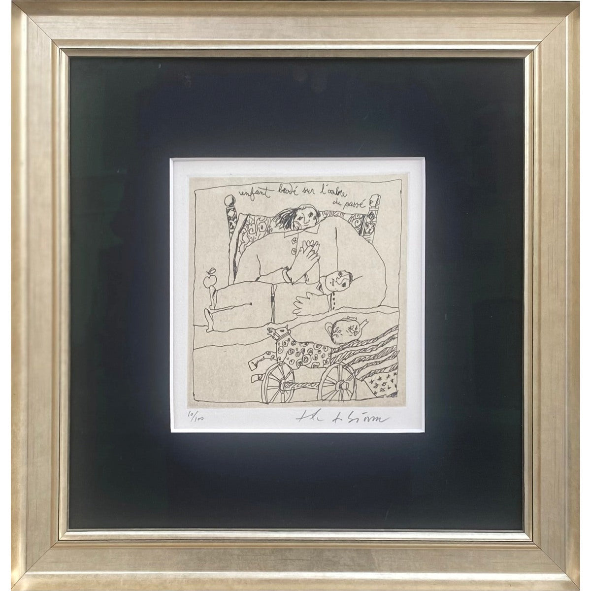 Theo Tobiasse | Enfant brodé sur l'aube du passé iš rinkinio Gouttes d'ombre sur la peau des Jours, 1988 | Ofortas, 10/100, 15x15 (40x40)