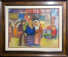 Load image into Gallery viewer, Pranas Domšaitis&lt;br&gt;Scena turguje, 1920-1930&lt;br&gt; Aliejus, drobė, 48x62 (70x84)
