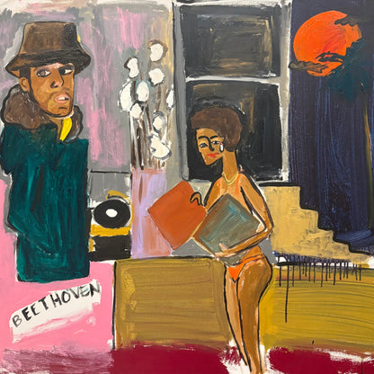 Cassi Namoda (Mozambikas) | Man of My Dreams, 2017 | Akrilas, drobė, 91x91 (93,5x93,5)