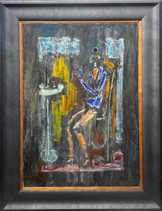 Vytautas Kasiulis<br>Džentelmenas bistro<br>Drobė aliejus, 65x45,5 (84x63)