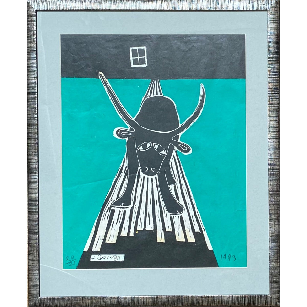 Alfonsas Dargis | Atostogos, 1993 | Sp. medžio raižinys, 58x46 (75x62)
