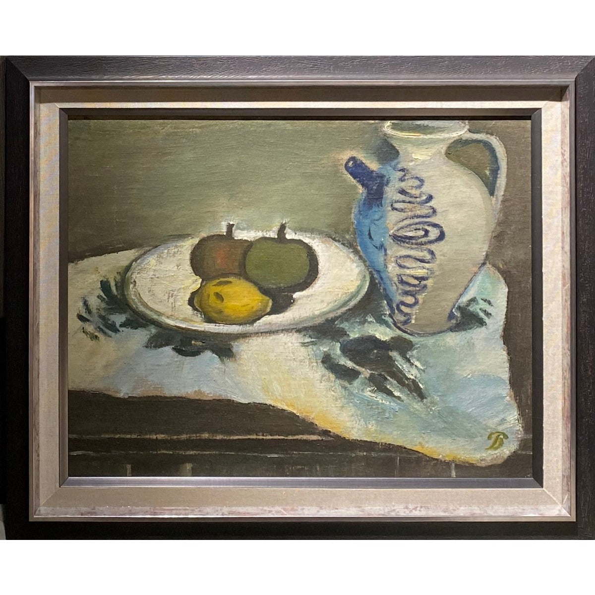 Pranas Domšaitis | Natiurmortas su ąsočiu | Aliejus, kartonas, 38x50 (49x60)
