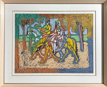 Load image into Gallery viewer, Vytautas Kasiulis&lt;br&gt;Jodinėjimas žirgais Bulonės miške&lt;br&gt;Pastelė, popierius, 50x65 (70x85)