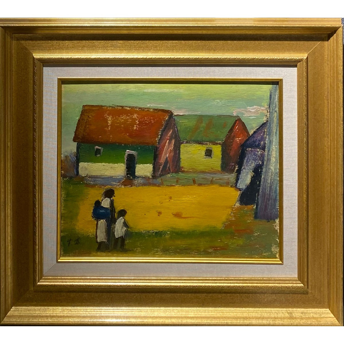 Pranas Domšaitis | Settlement in the Karoo | Oil, cardboard, 30x36 (49x55)
