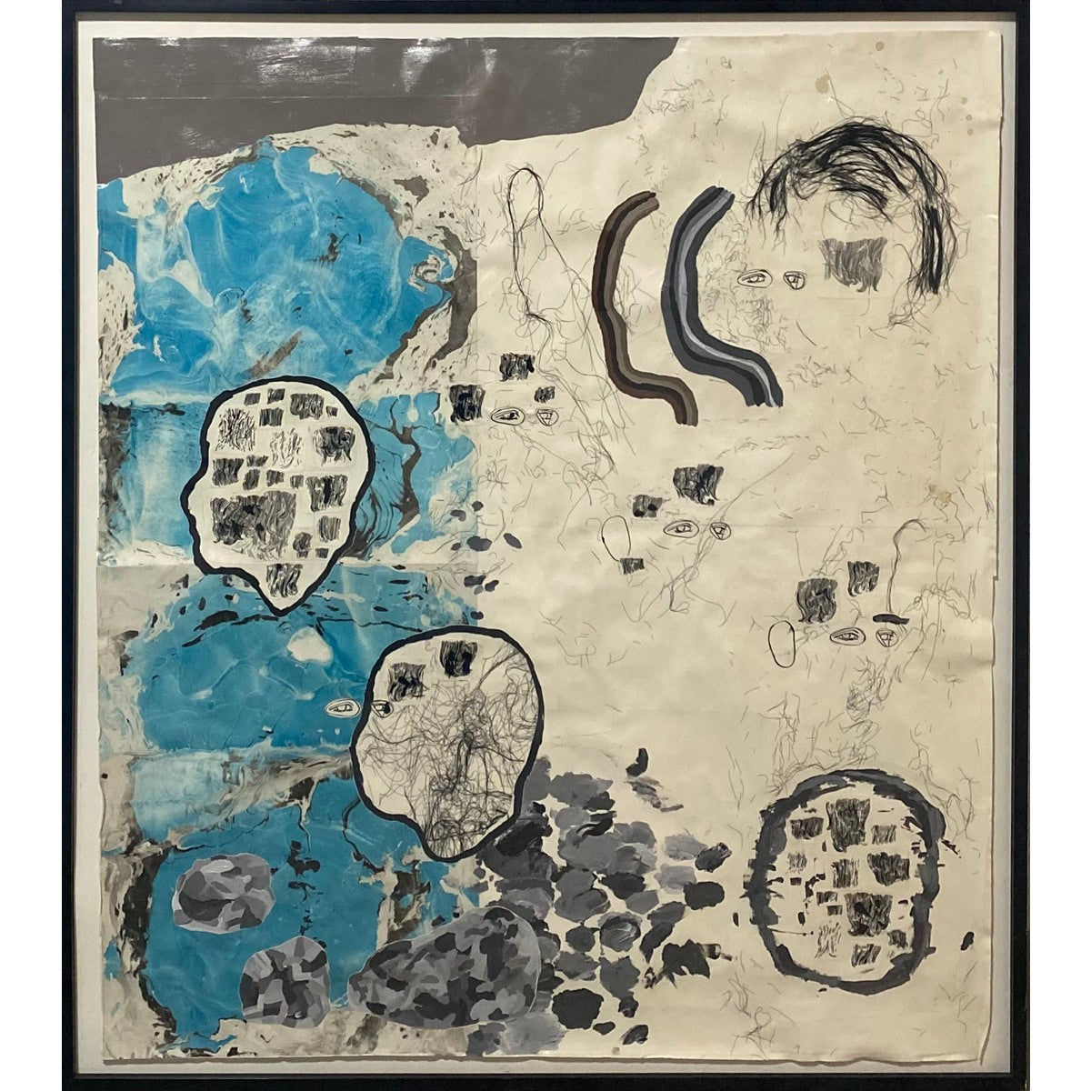 Carter (USA) | Untit. (2006 #53), 2006 | Acrylic, ink, synthetic hair, graphite, collage, paper, 121x108 (131x116)