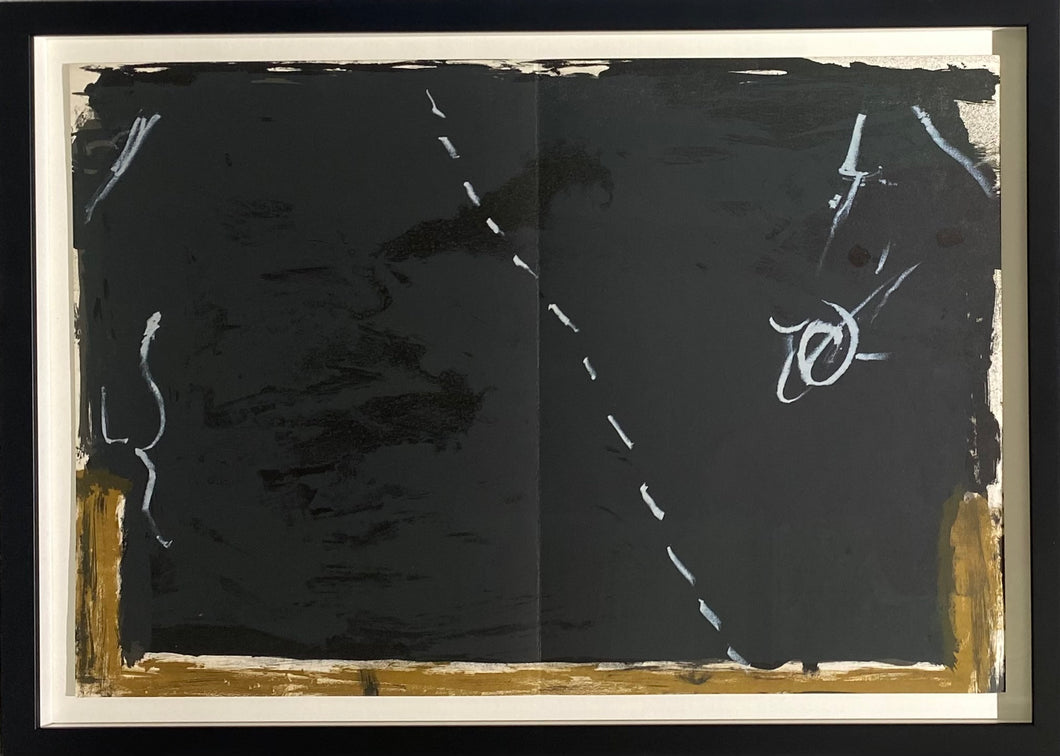 Antoni Tàpies (Ispanija)<br>Noir et ocre, 1967<br>Litografija, 38x56 (45x63)
