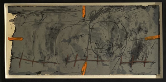 Antoni Tàpies (Spain) | Orange et gris, 1967 | Colour lithography, 38x84 (45x90.5)
