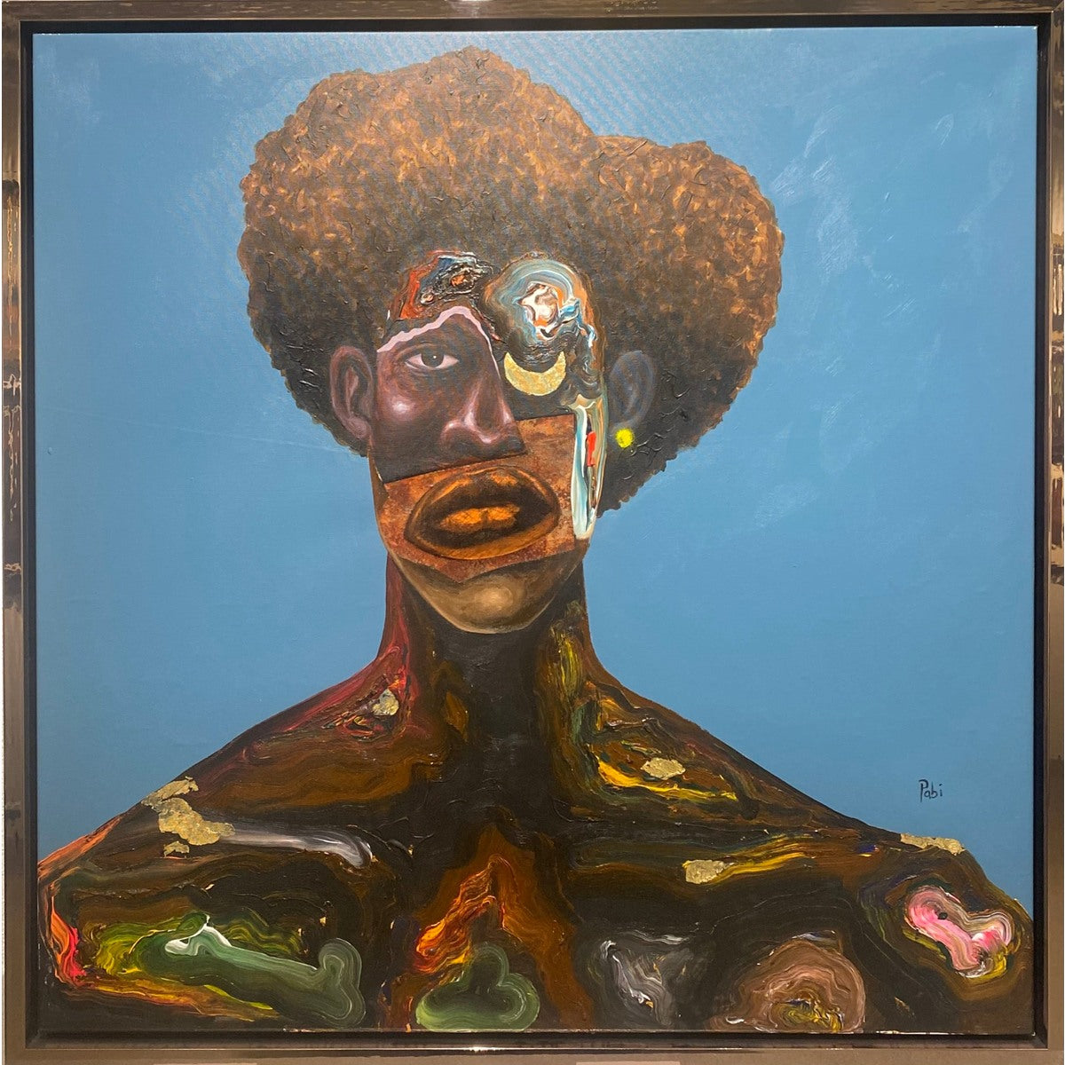 PABI DANIEL (Ghana) | Man in blue background, 2023 | Oil, acrylic, canvas, 101x100