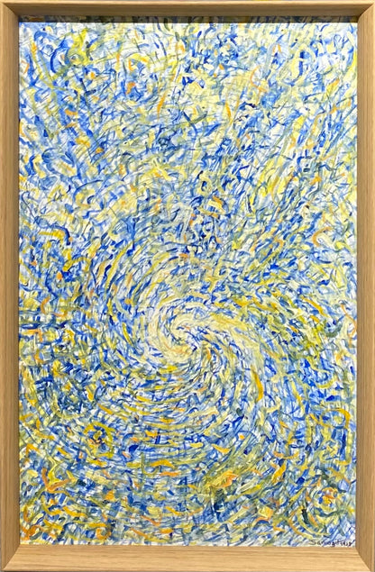 Adomas Raudys - Samogitas | Blue Abstraction, 1998 | Aliejus, pop., 50x32 (52x34)