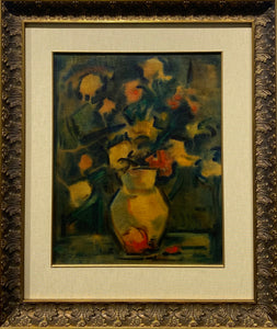 Jonas Rimša | Vaza su gėlėmis | Akvarėlė, popierius, 50x40 (75x63,5)