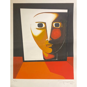 Antonio Guansé  (Ispanija) | Visage de face, 1974 | Litografija, 53x42 (73x59)