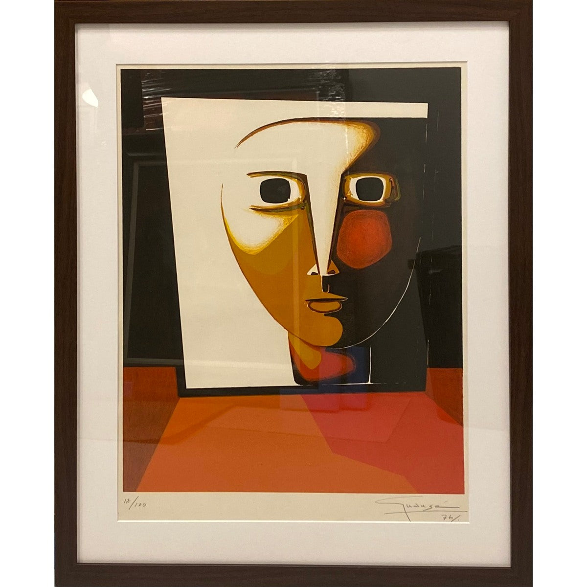 Antonio Guansé (Spain) | Visage de face, 1974 | Lithograph, 53x42 (73x59)