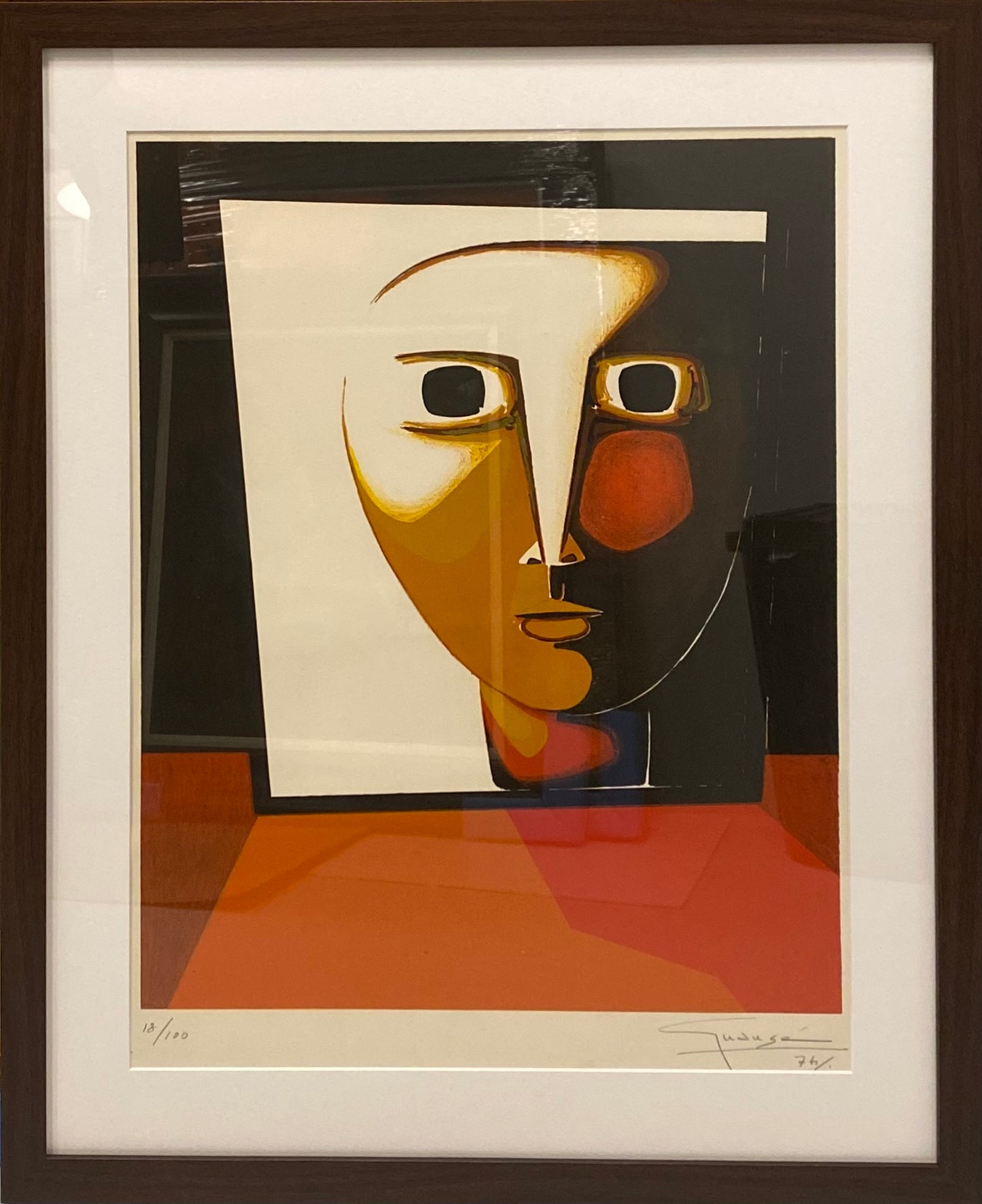 Antonio Guansé  (Spain) | Visage de face, 1974 | Lithograph, 53x42 (73x59)