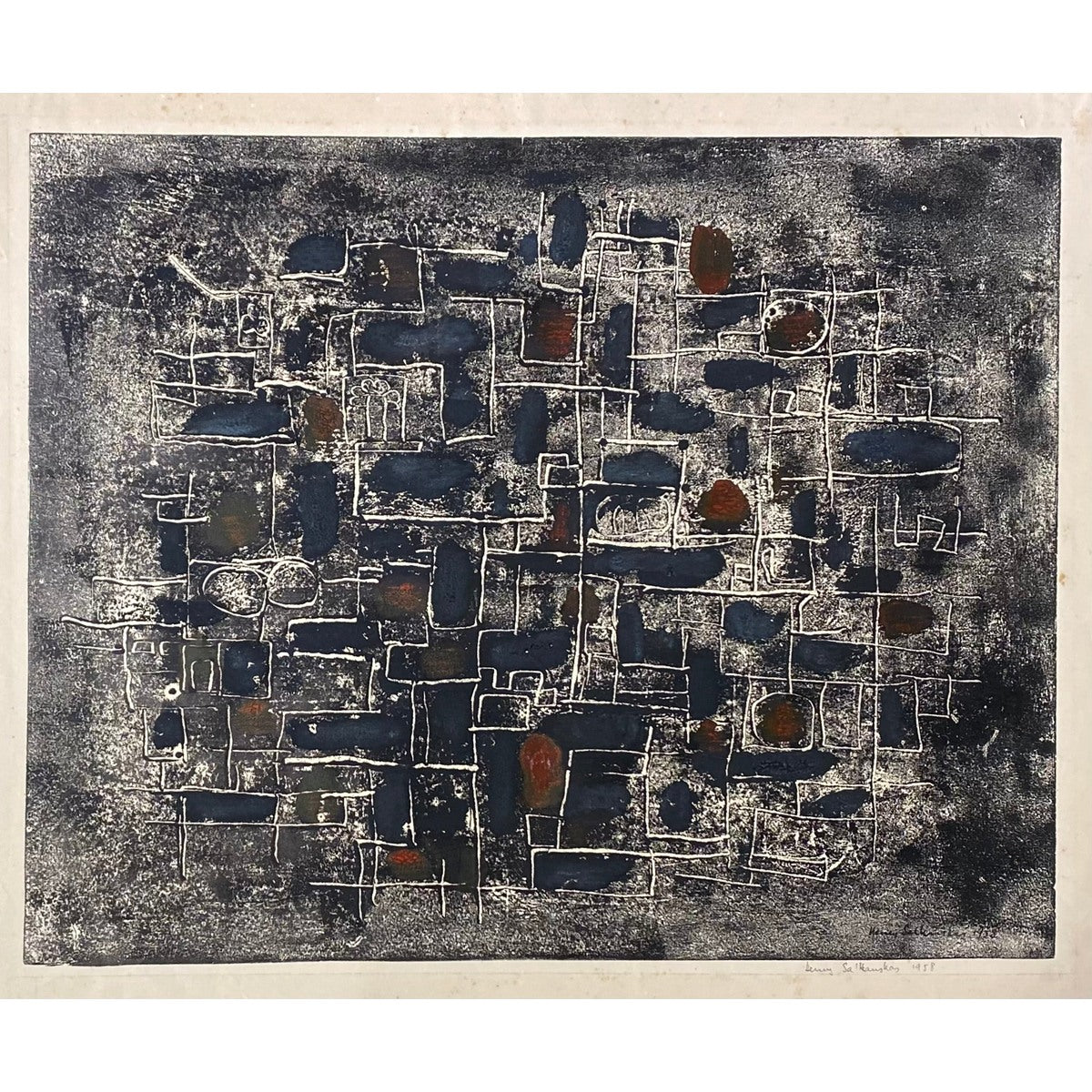 Henrikas Šalkauskas | Labirintas, 1958 | Mišri technika, popierius, 34x42 (51x60)