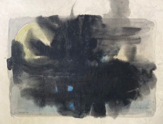 Henrikas Šalkauskas | Kompozicija, 1960 | Akvarelė, popierius, 39x54 (59,5x74)