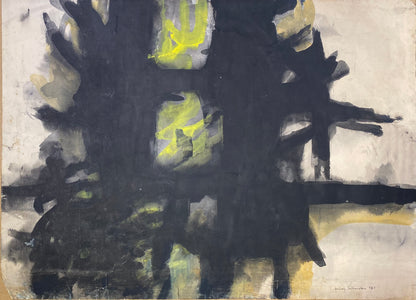 Henrikas Šalkauskas | Kompozicija, 1961 | Guašas, akvarėlė, popierius, 56x76 (75x96)