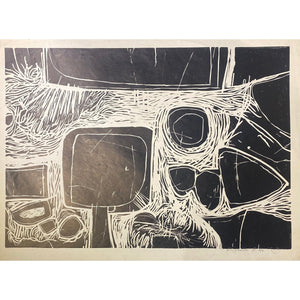 Henry Šalkauskas | Last gaze at a landscape, 1962 | Paper, linocut, 54x76 (97,5x74,5)