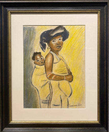 Pranas Domšaitis | Mother and Child | Pastel, paper, 35x26 (54x45,5)