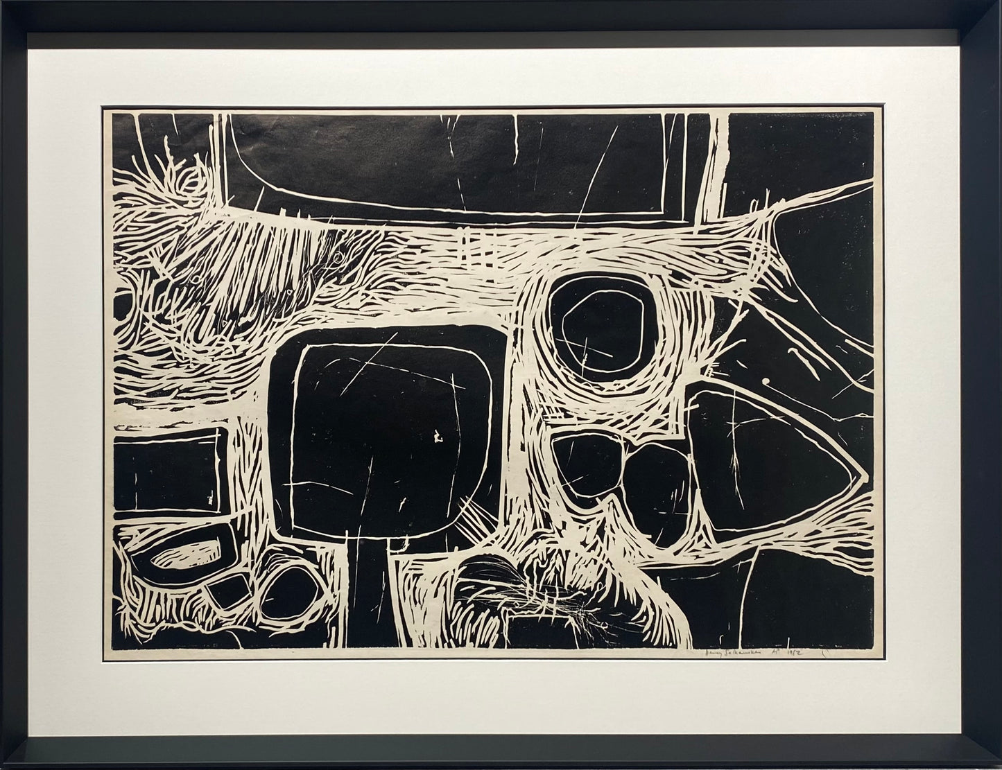 Henry Šalkauskas | Last gaze at a landscape, 1962 | Paper, linocut, 54x76 (97,5x74,5)