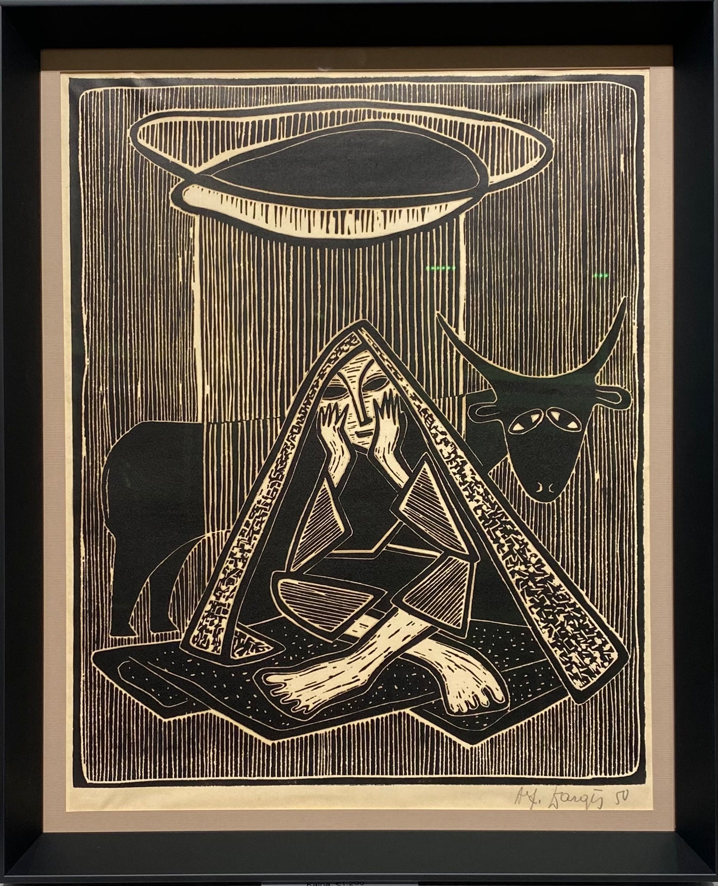 Alfonsas Dargis | Shepherd, 1950 | Woodcut,  49x40 (59x48)