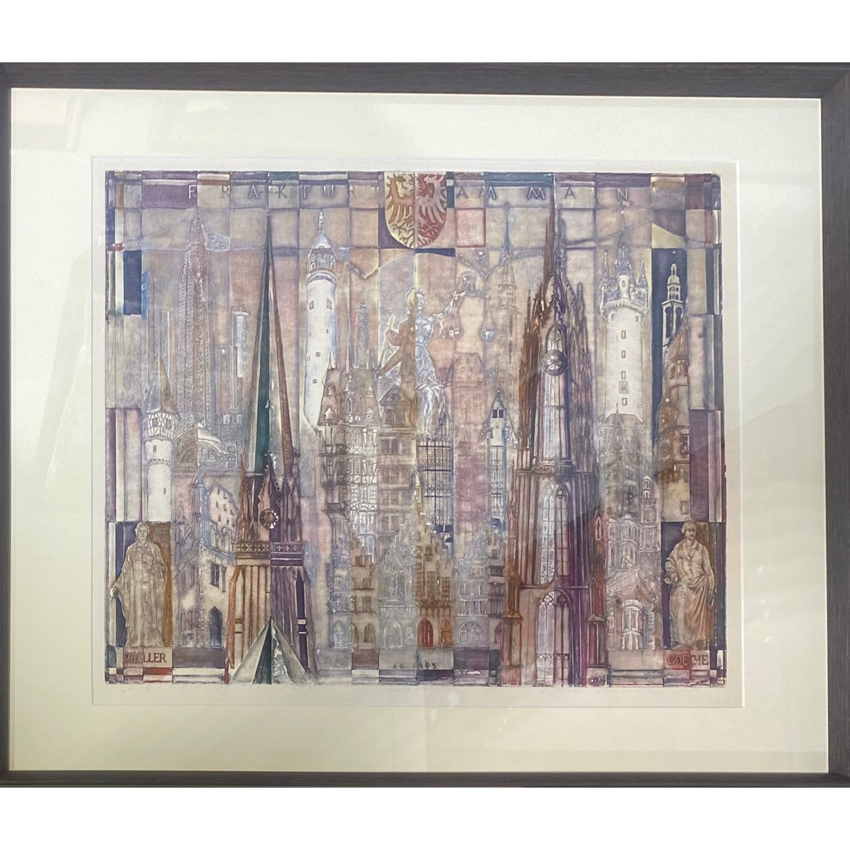 Antanas Kmieliauskas | Frankfurtas, 1995 | Pop., autorinė technika (spalv. tekstolito estampas), 45x54 (61,5x74)