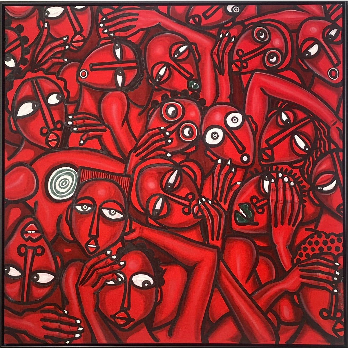 Obou Gbais (Dramblio Kaulo Krantas) | Boogie Woogie Dance Rouge, 2021 | Akrilas ant brezento, 129x129 (133x133)