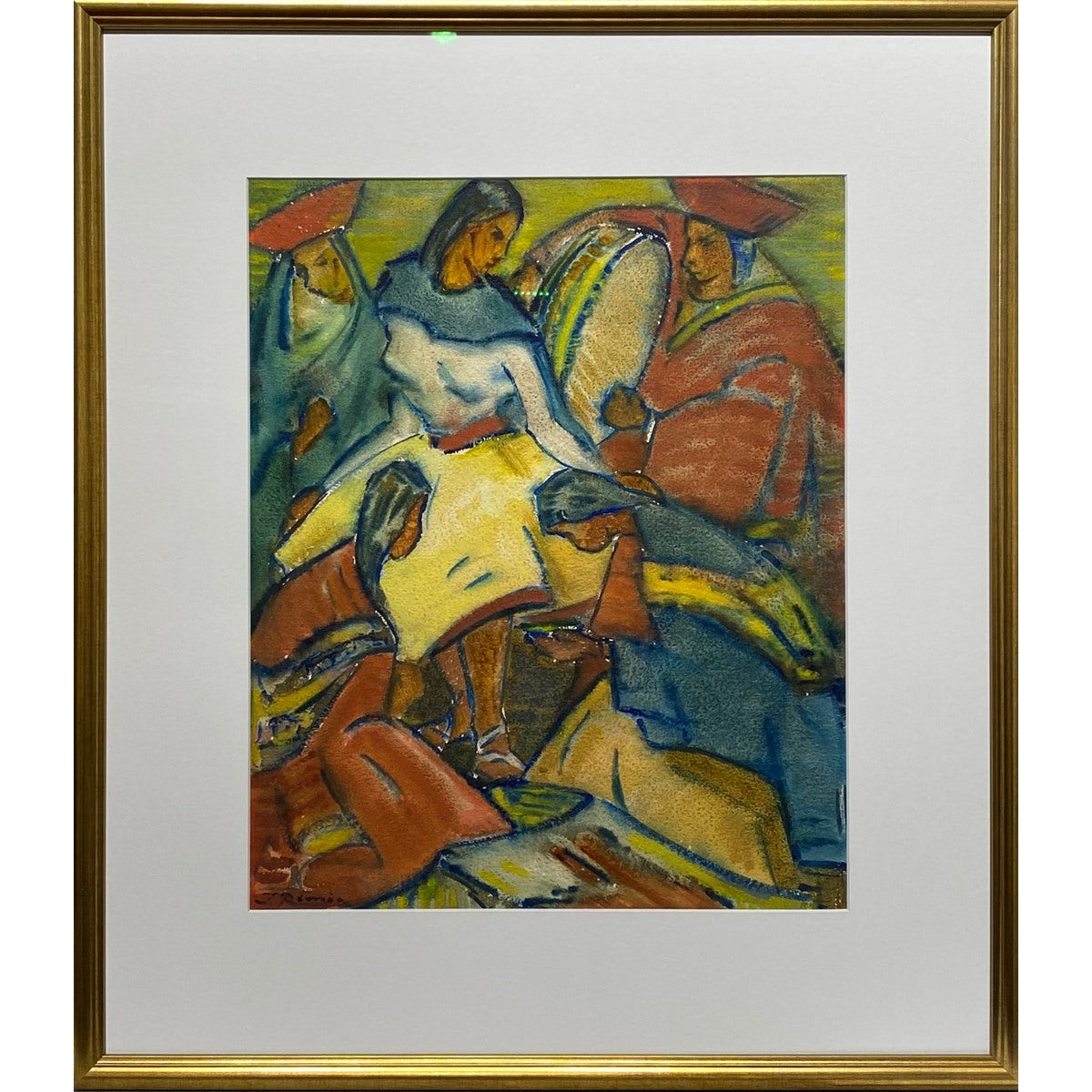 Jonas Rimša | Šokantys aimarai | Akvarelė, popierius, 50x41 (73x64)
