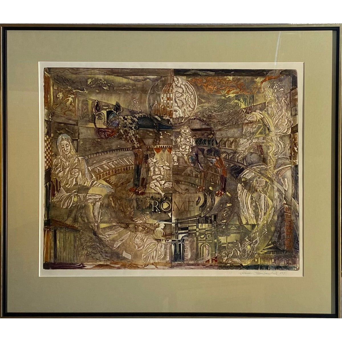 Ramunė Kmieliauskaitė | Roma, 1992 | Pop., autorinė technika (spalv. tekstolito estampas), 43x54,5 (62x72)