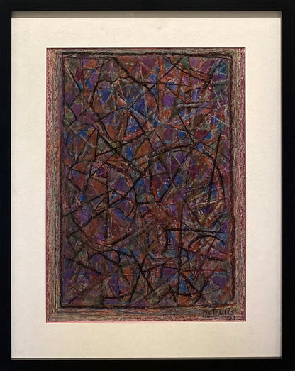 Algirdas Petrulis | Kompozicija, 2001 | Pastelė, mišri tech., popierius, 45x33 (61x48)