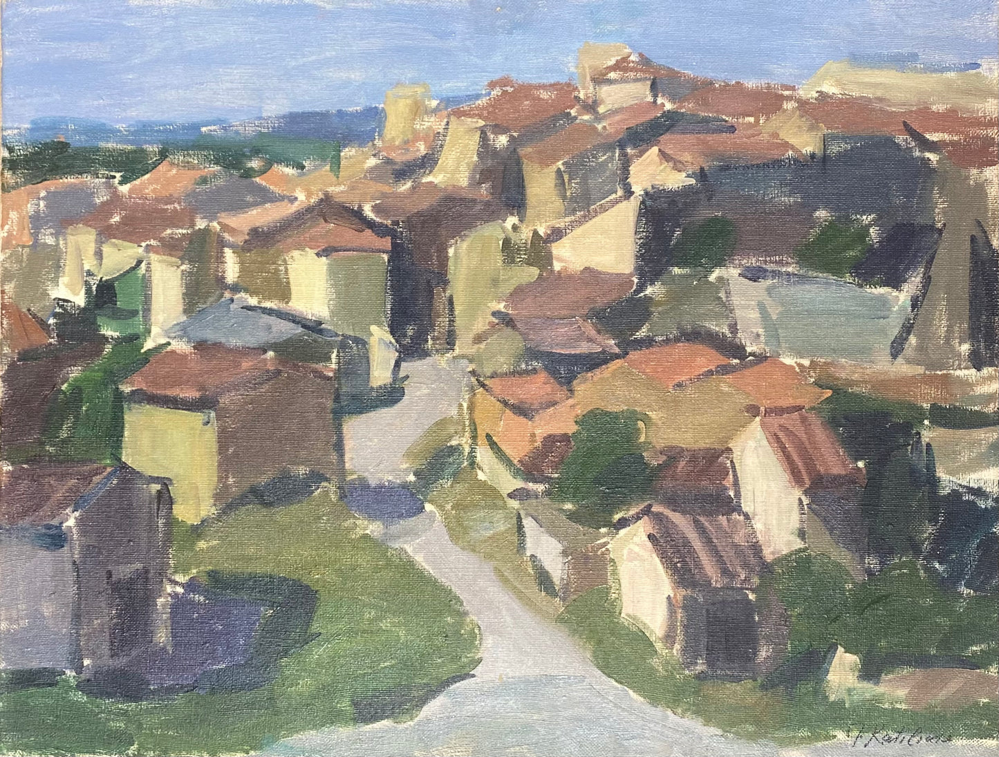 Juzefa (Juzė) Katiliūtė | Mountain Town | Oil on canvas, 50x65