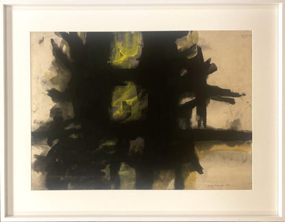 Henrikas Šalkauskas | Kompozicija, 1961 | Guašas, akvarėlė, popierius, 56x76 (75x96)