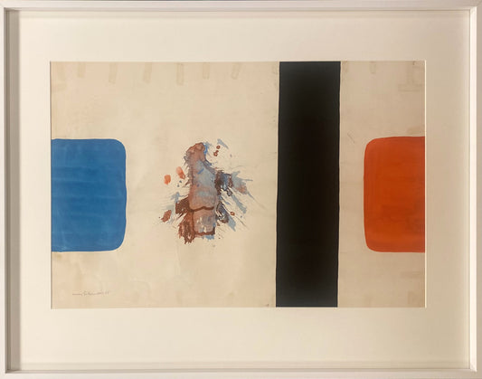 Henrikas Šalkauskas | REZERVUOTAS | Kompozicija, 1965 | Mišri technika, popierius, 51x76 (75x96)