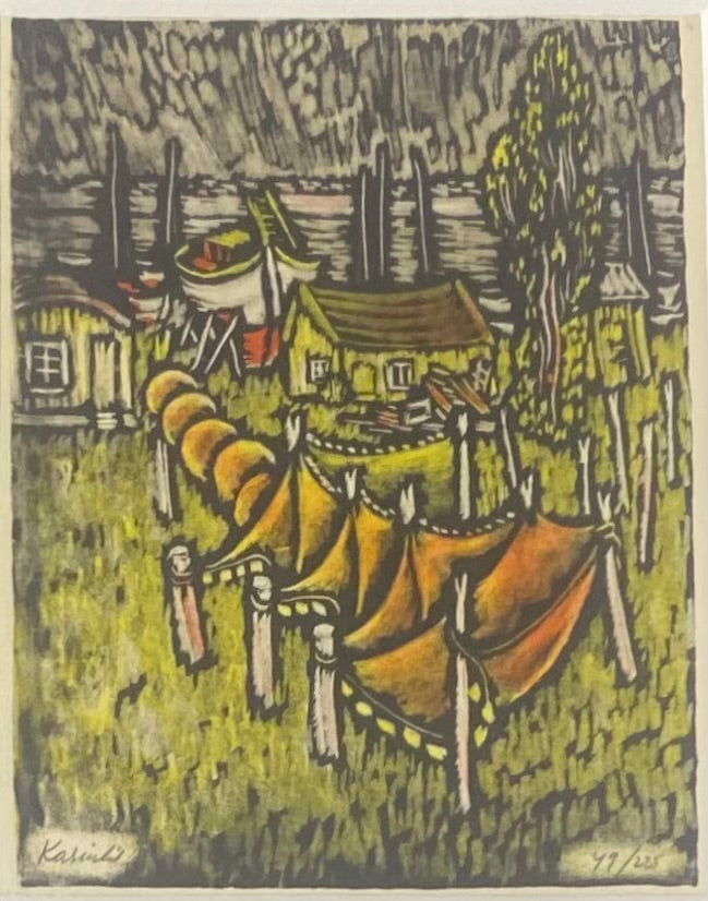 Vytautas Kasiulis | Fishing nets | Lithograph, 21x17 (41x35)