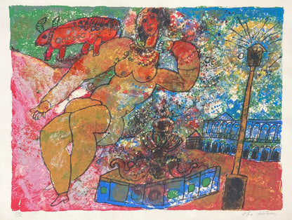 Theo Tobiasse | Iš rinkinio The Song of Songs of King Solomon, 1975 | Litografija, 191/200, 50x65 (71x91)