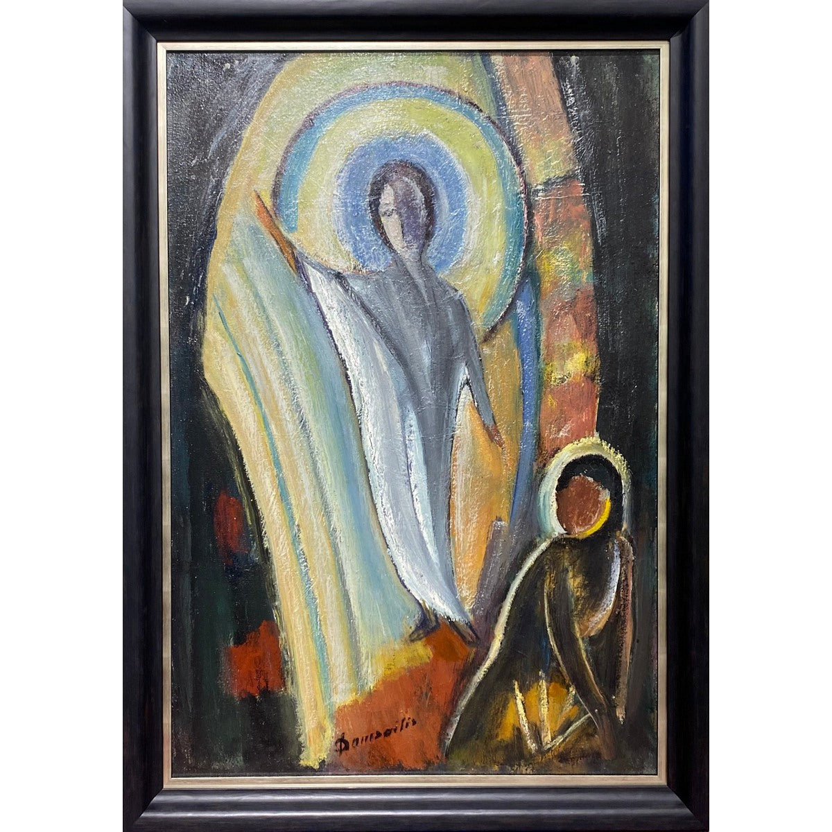 Pranas Domšaitis | Visitation by an Angel / Angelo apsilankymas | Aliejus, kartonas, 82,5x56 (92x65)