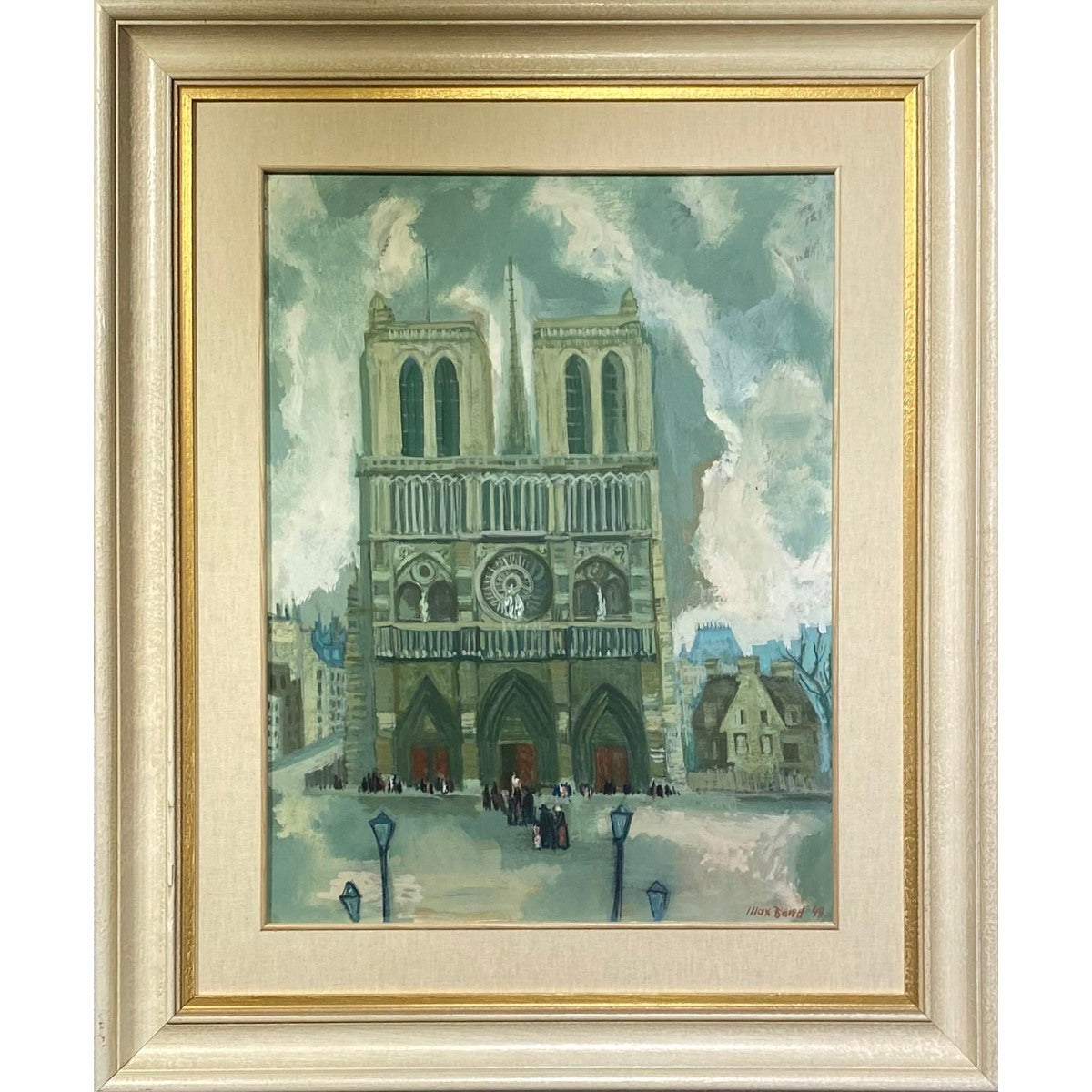 Max Band | Notre Dame Cathedral in Paris, 1949 | Gouache on paper, 57x43.5 (83x68)
