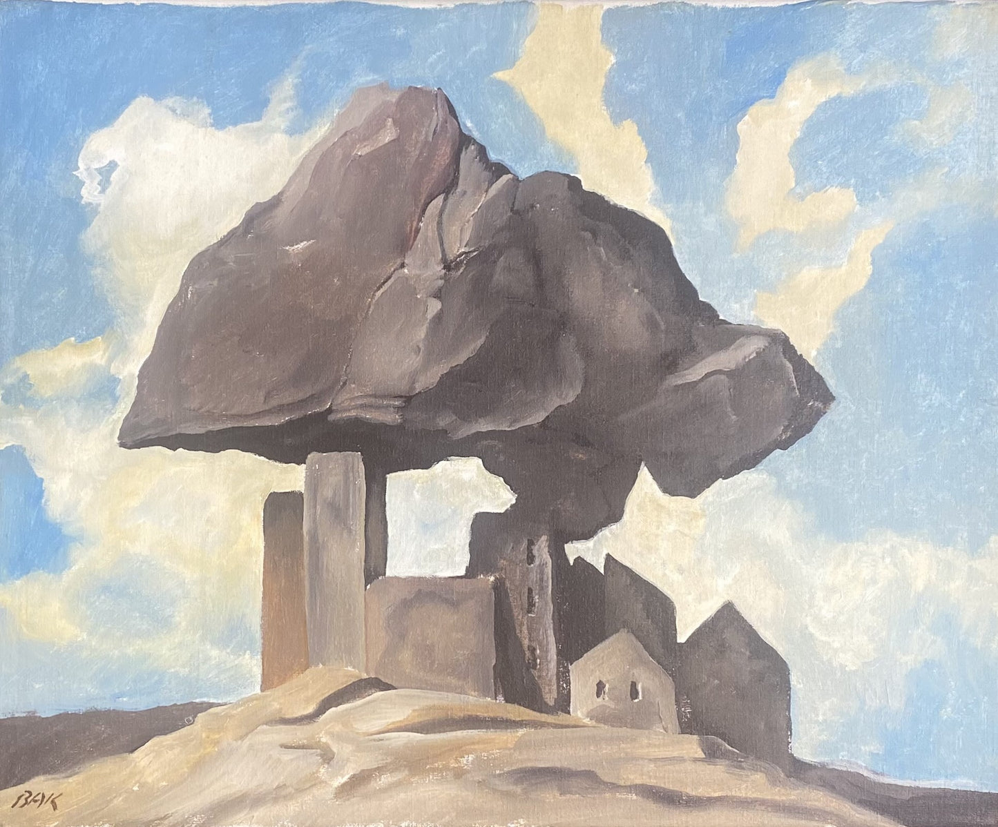 Samuel Bak | Stones (Uolos), 1980-1981 | Drobė, aliejus, 33x41 (38,5x47)