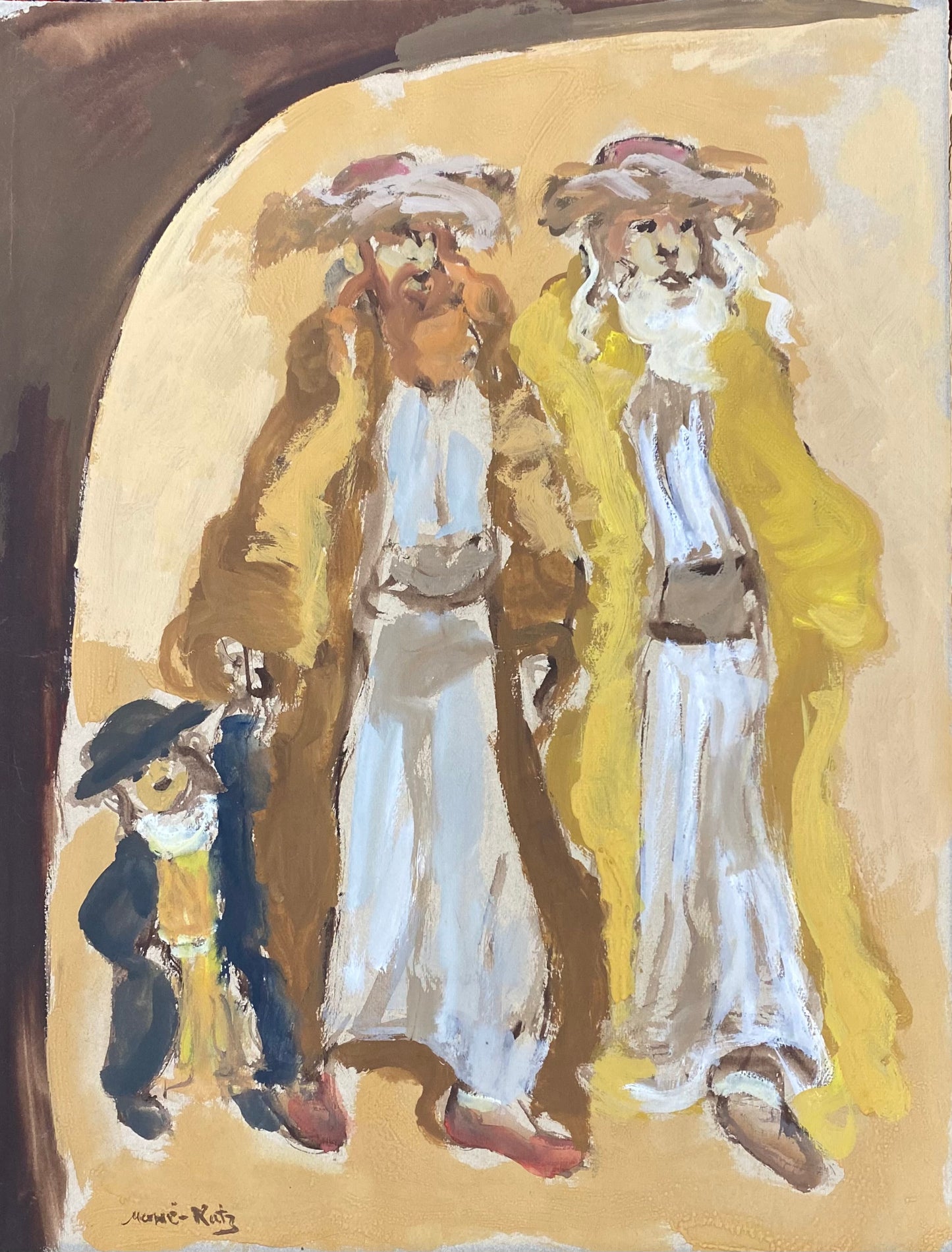 Emmanuel Mane-Katz | Characters | Gouache on paper, 63.5x48.5 (85x69)