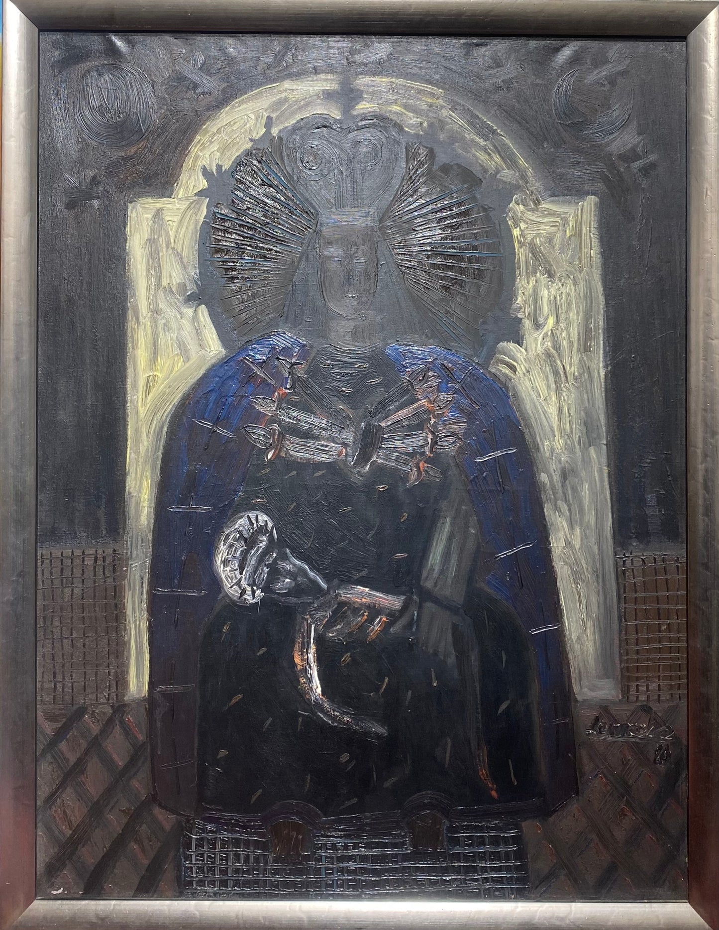 Leonardas Gutauskas | Black Pieta, 1989 | Oil on canvas, 100x75 (107x82)