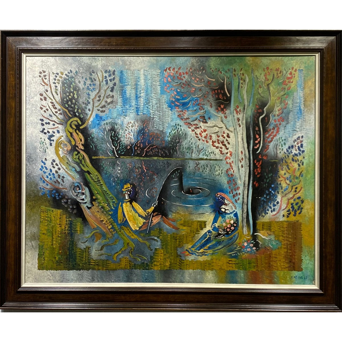 Vytautas Kasiulis | Poilsis prie ežero | Aliejus, drobė, 73x92 (88x108)